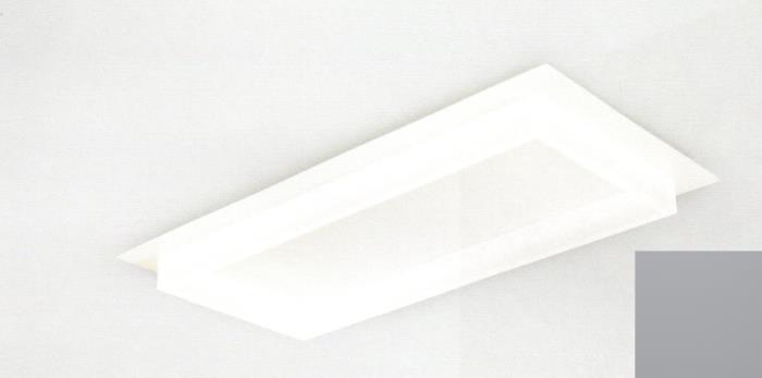 Plafoniera a Led rettangolare con diffusore in rilievo grigio perla - Square