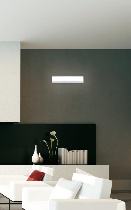 Applique a Led rettangolare in metallo con diffusore centrale sabbia - Rail