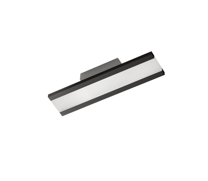 Applique a Led rettangolare in metallo con diffusore centrale nero - Rail