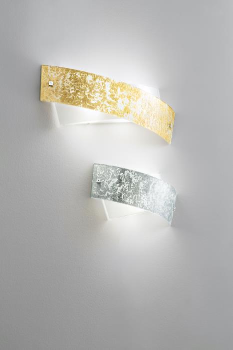 Applique moderna in vetro decorato in foglia d'oro - Camilla
