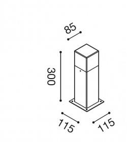 Lampione da Esterno Quadrato con Cubo trasparente Bianco