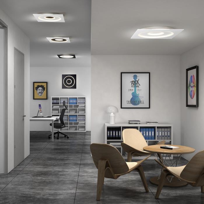 Plafoniera quadrata led Speaker nera