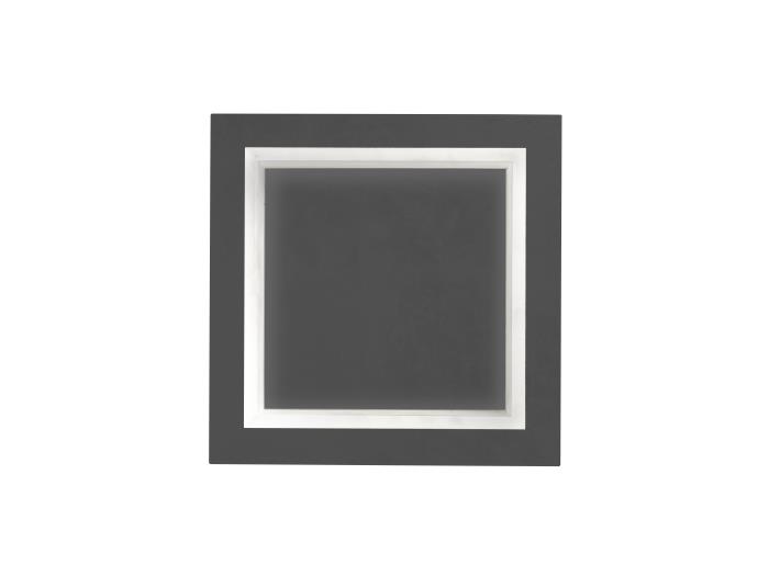 Plafoniera a Led quadrata con diffusore in rilievo antracite - Square