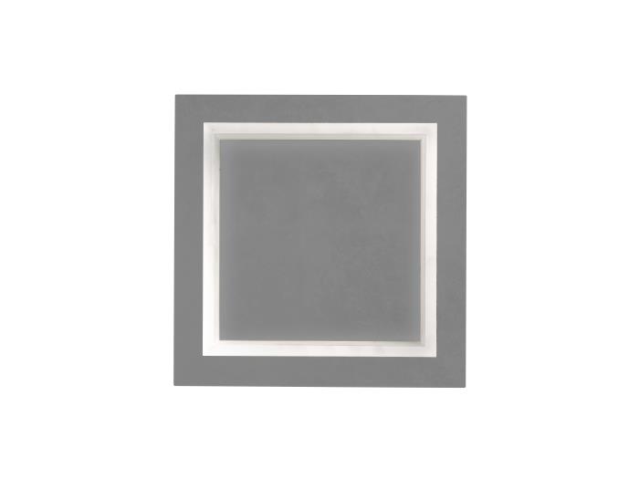 Plafoniera a Led quadrata con diffusore in rilievo argento opaco - Square