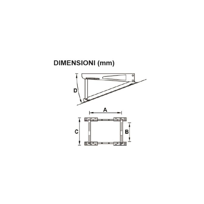 Staffa telescopica da tetto trasversale per condizionatore TSTT - 140Kg