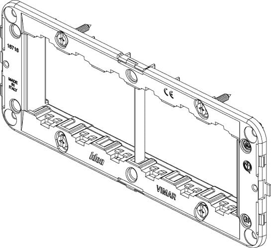 Supporto porta frutti per scatola rettangolare 6 moduli - Idea 