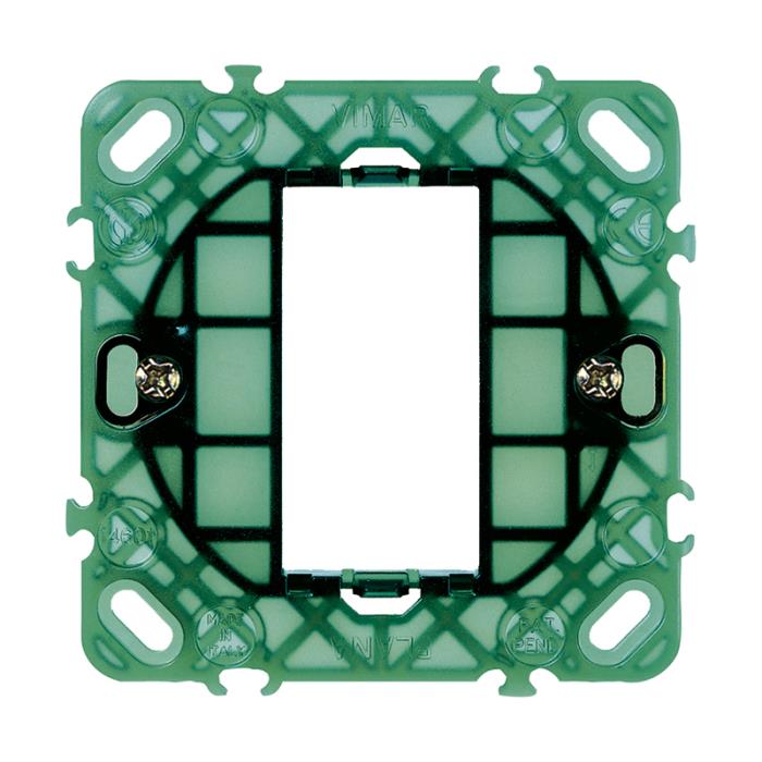 Supporto porta frutti per scatola tonda 1 modulo con viti - Plana 