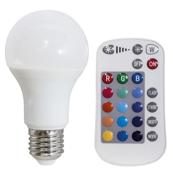 Lampadina a Led E27 RGB a goccia con telecomando - 10W Life