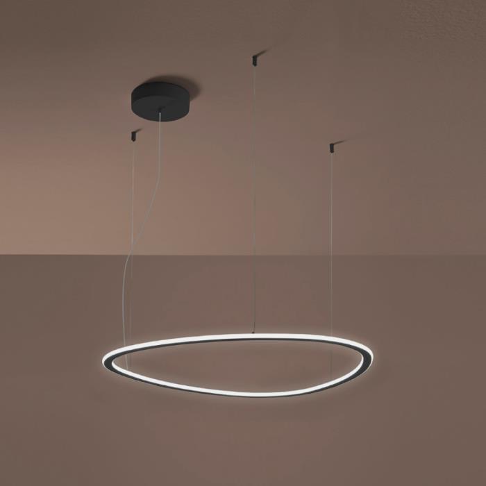 Sospensione led integrato Tris S nera