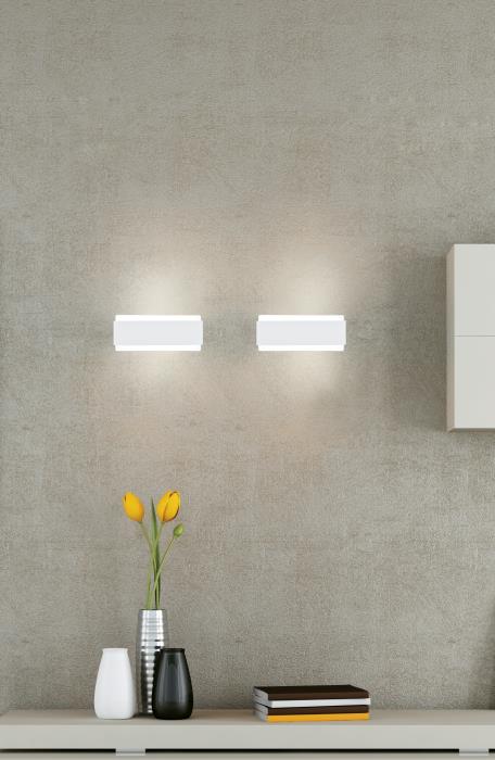 Applique a Led moderna con mono emissione in metallo bianco - Venere