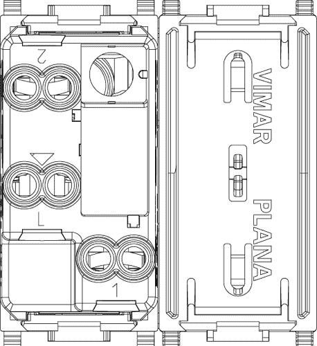 Deviatore Plana 16A 2 moduli