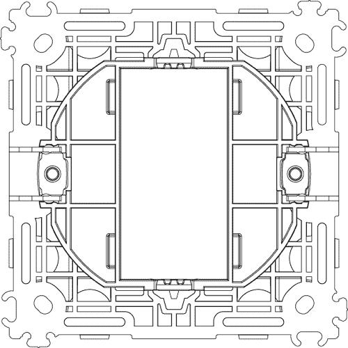 Supporto porta frutti per scatola tonda 1 modulo con viti - Arké