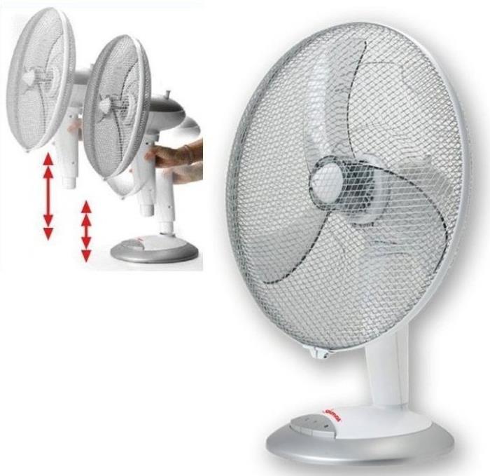 Ventilatore da tavolo con base staccabile 3 pale Ø 40cm - grigio