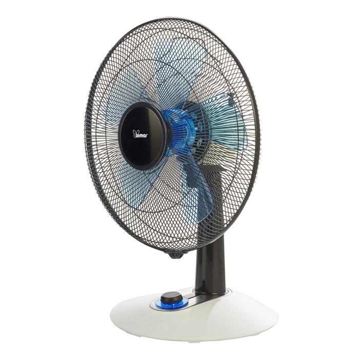 Ventilatore da tavolo con led silente 5 pale Ø 40cm - nero