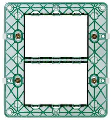 Supporto porta frutti per scatola rettangolare 6 moduli ( 3 + 3 ) - Plana