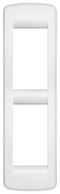 Confezione di placche 2 moduli rondò in metallo per pannelli Idea - bianco