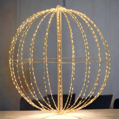 Sfera luminosa in metallo ripiegabile bianco da esterno 3D ø74cm - Bianco Caldo