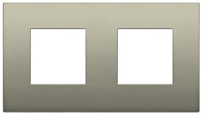 Placca 4 moduli ( 2 + 2 ) classica in metallo Arké - beige opaco