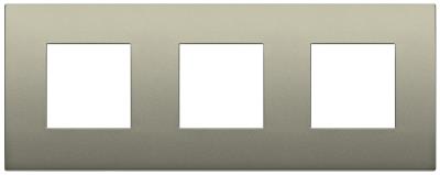 Placca 6 moduli ( 2 + 2 + 2 ) classica in metallo Arké - beige opaco