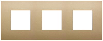 Placca 6 moduli ( 2 + 2 + 2 ) classica in tecnopolimero Arké - oro