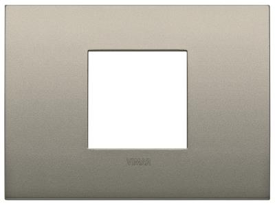 Confezione di placche 2 moduli centrali classica in metallo Arké - beige opaco