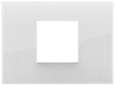 Confezione di placche 2 moduli centrali classica Reflex Arké - bianco ghiaccio