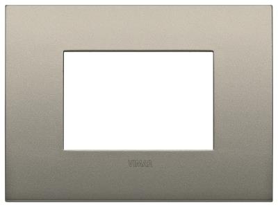 Placca 3 moduli classica in metallo Arké - beige opaco