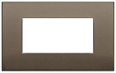 Confezione di placche 4 moduli classica in alluminio Arké - bronzo scuro