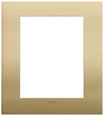 Placca 8 moduli ( 4 + 4 ) classica in metallo Arké - ottone spazzolato