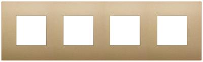 Placca 8 moduli ( 2 + 2 + 2 + 2 ) classica in tecnopolimero Arké - oro