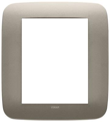 Placca 8 moduli ( 4 + 4 ) rondò in metallo Arké - beige opaco