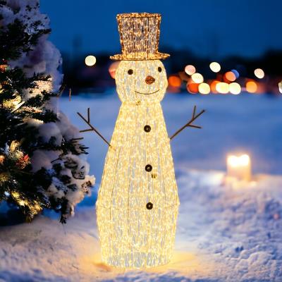 Pupazzo di neve luminoso in metallo da esterno 3D 4700 Led - Bianco Caldo