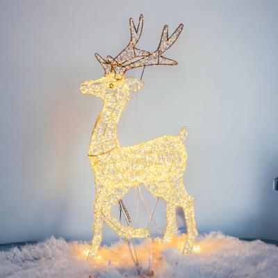 Renna luminosa in metallo galoppante 3D 3200 Led - Bianco Caldo