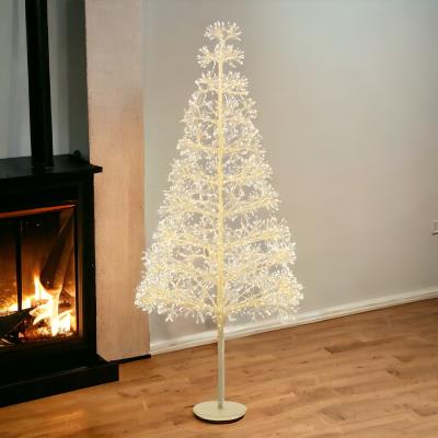 Albero bianco luminoso da esterno 2100 Led con flash - Abete