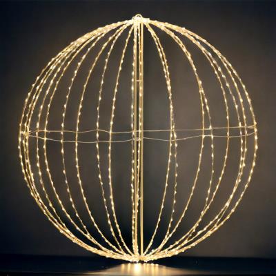 Sfera luminosa in metallo ripiegabile bianco da esterno 3D ø94cm - Bianco Caldo