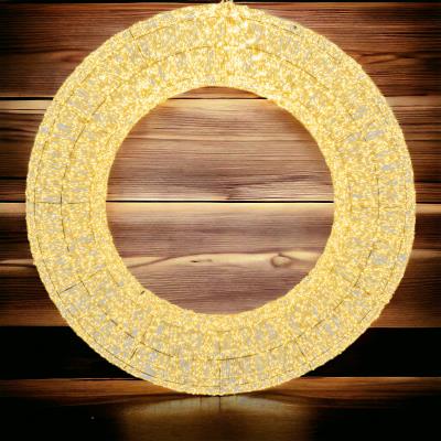 Corona luminosa in metallo bianco 15000 Led con flash 3D - Bianco Caldo