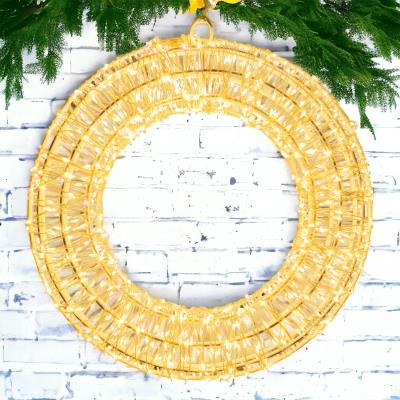 Corona luminosa in metallo bianco 1000 Led con flash 3D - Bianco Caldo