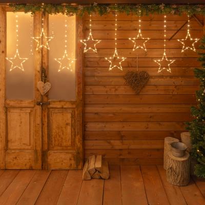 Tenda luminosa per esterno 176 microLed con stelle - Bianco Caldo