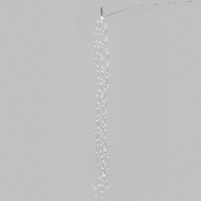 Cascata luminosa modellabile fili d'argento 150 Led - Bianco Freddo