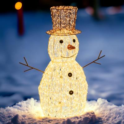 Pupazzo di neve luminoso in metallo da esterno 3D 3600 Led - Bianco Caldo