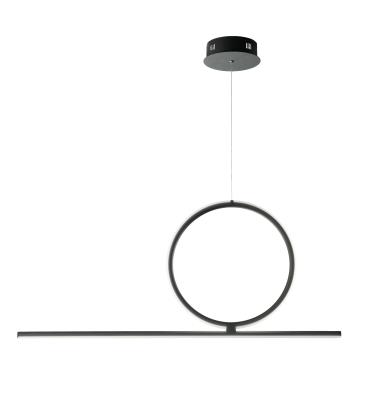 Sospensione moderna a Led a cerchio in metallo nero - Acrobat