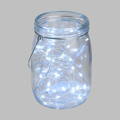 Barattolo in vetro con catene luminose microled a batteria - Bianco freddo