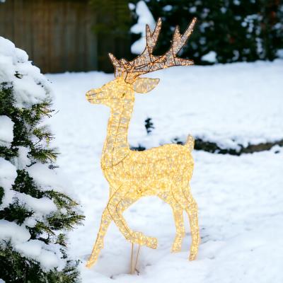 Renna luminosa in metallo galoppante 3D 2880 Led - Bianco Caldo