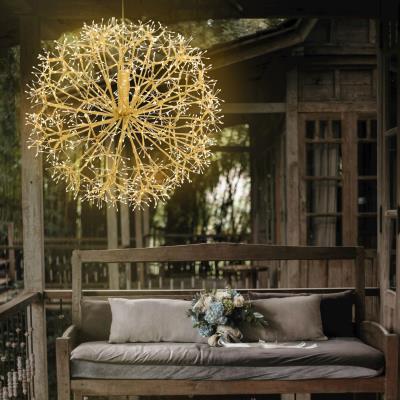 Ramo luminoso a sfera champagne 1200 Led con flash - Bianco Caldo