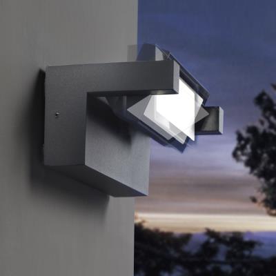 Lampada da parete orientabile led Corner nera