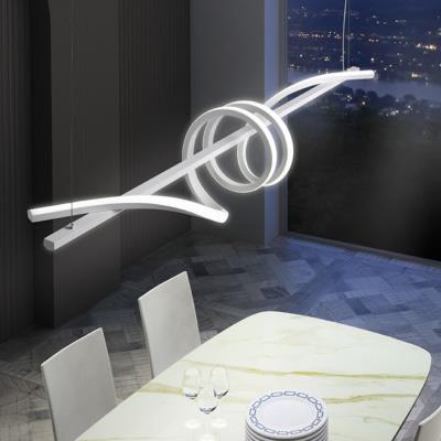 Sospensione lineare led Curl bianca