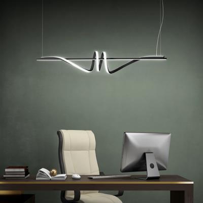 Sospensione lineare led Curl nera