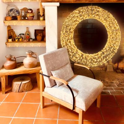 Corona luminosa in metallo marrone 6000 Led con flash 3D - Bianco Caldo