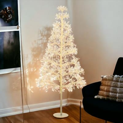 Albero bianco luminoso da esterno 1500 Led con flash - Abete
