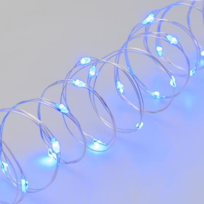 Catena luminosa 400 Led filo d'angelo argento - Blu